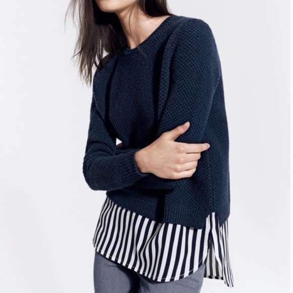 J. Crew Lambswool Shirttail Sweater - Picture 1 of 5